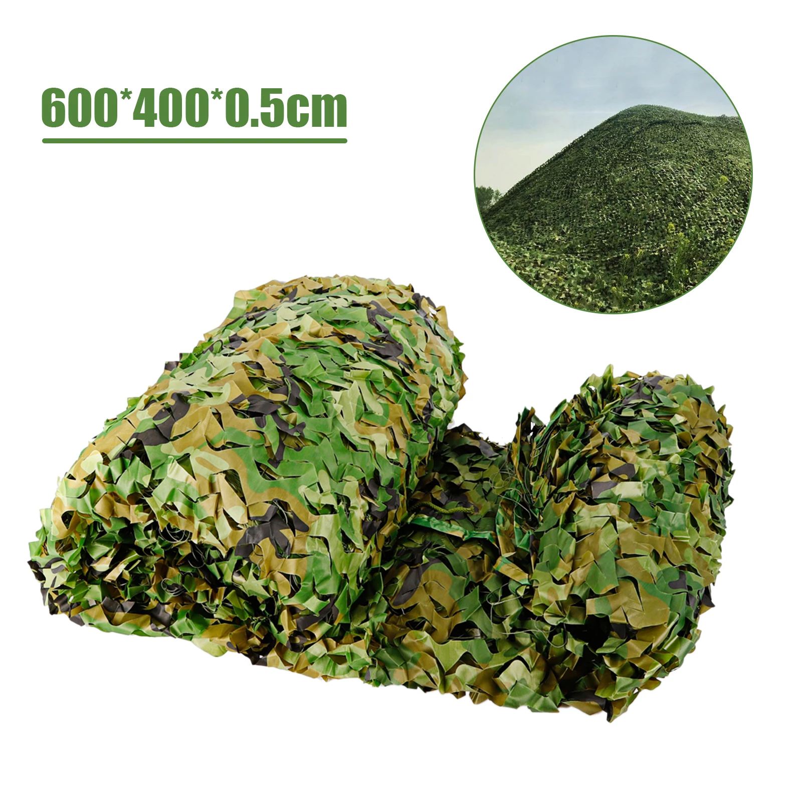 600x400x0.5cm Camouflage Net Made of Nylon Rope Near-Infrared Stealth Temperature Endurance Camo Net Car Covers Tent Shade