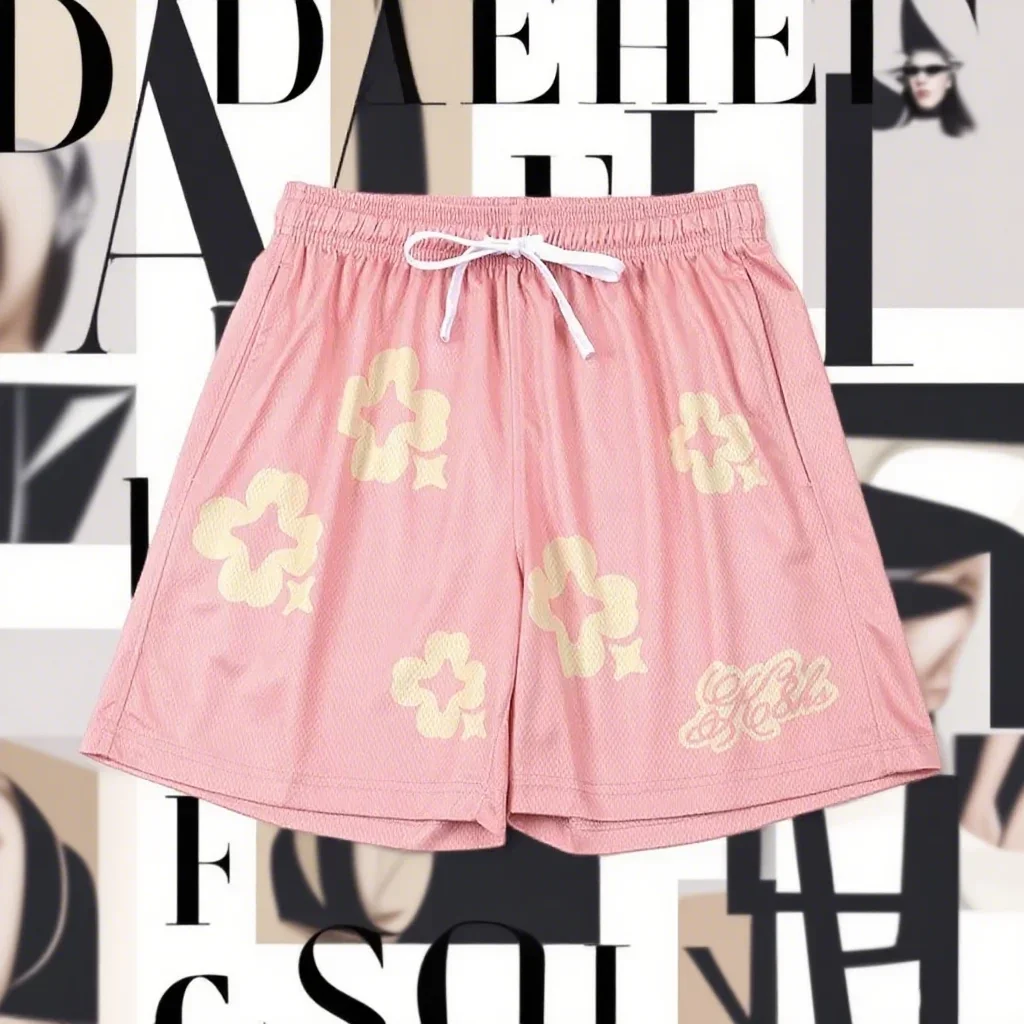 New Fashionable Printed Sports Shorts for Women with Flower Pattern Shorts Loose Women's Sports Shorts Quick Drying Breathable