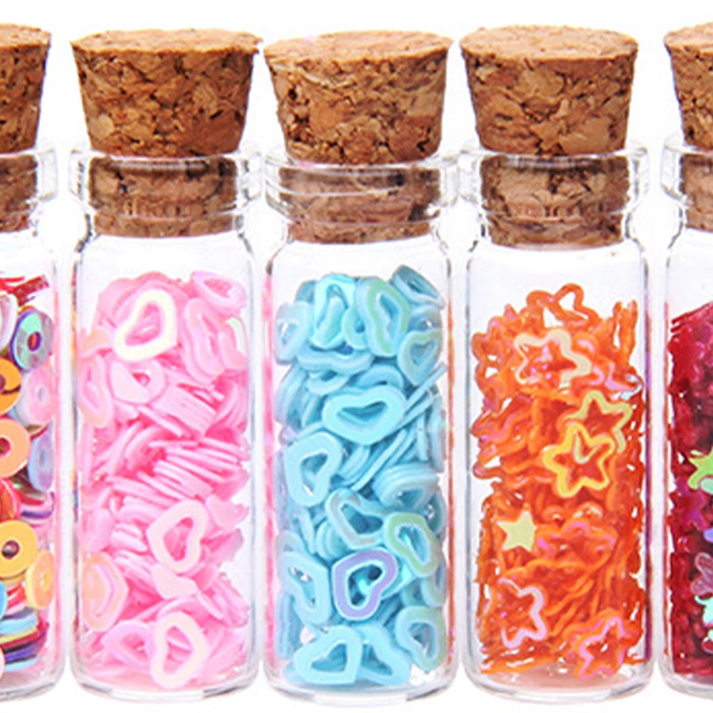

24 PCS Mini Wishing Bottle Glass Jar Cork Lid Small Bottles Perfume Message Potpourri Sand Decoration Gift Glass Vase