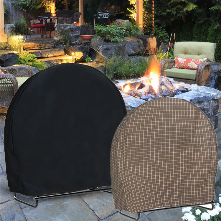 Cross border Amazon's new round firewood rack dust cover, outdoor portable waterproof courtyard fireplace, firewood home cover