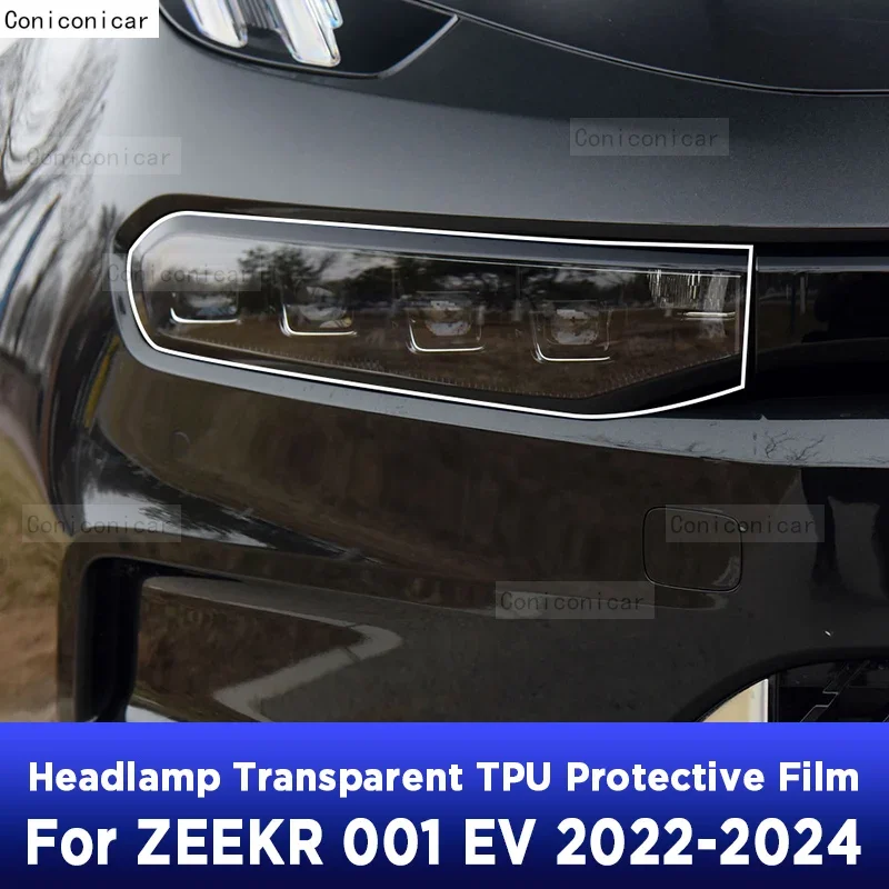 

Защитная пленка, наклейки из ТПУ для ZEEKR 001 EV 2022 2023 2024, автомобильные фары, прозрачные черные аксессуары против царапин, PPF