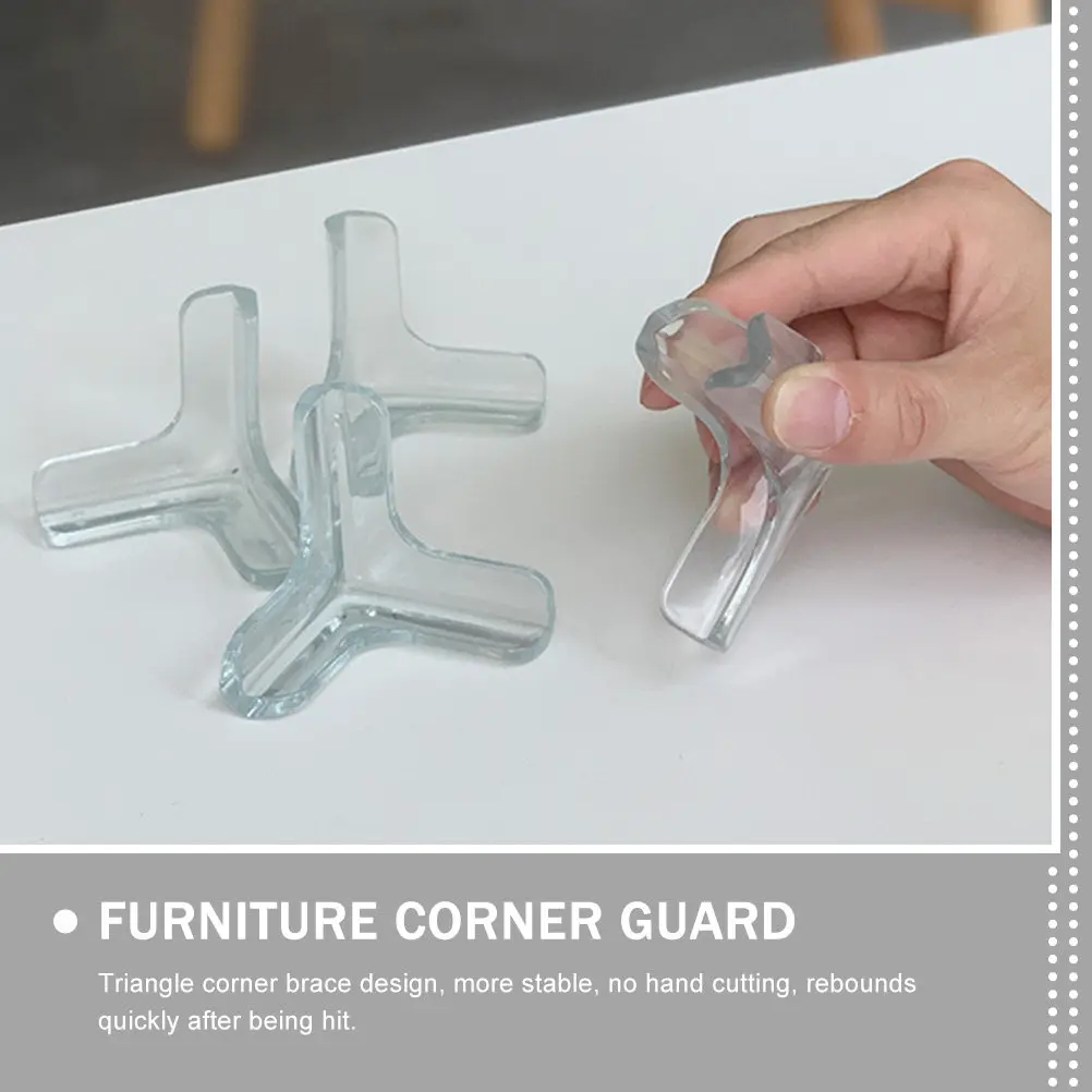 

10Pcs PVC Corner Protectors Anti-Collision Furniture Edge Guards for Desktop Bed Chair Bench Stool Baby Proofing