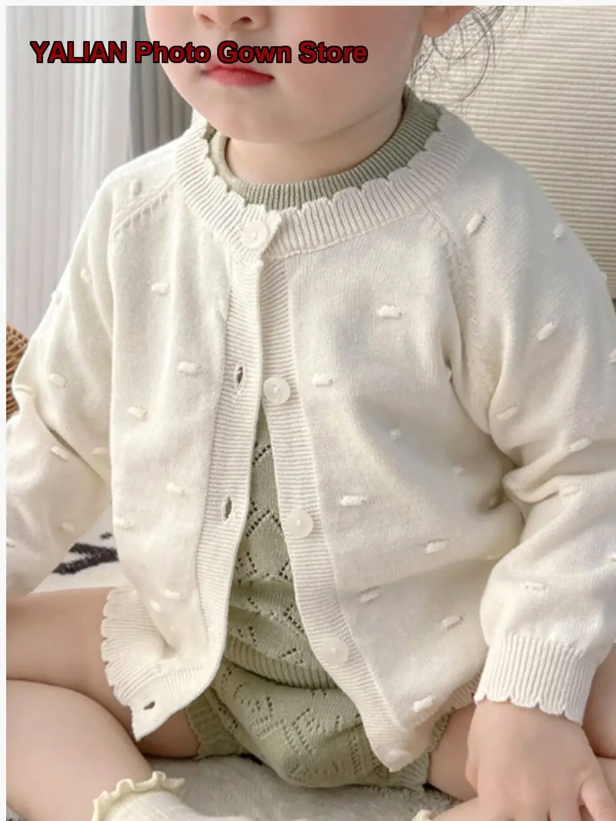 Girls Thin Knit Top Summer Infant Summer Clothes Small-Month Baby Sun-Protection Long Sleeve Early Autumn Outerwear Long Sleeves