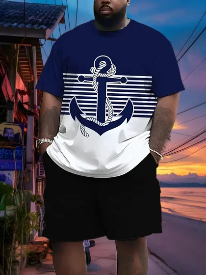 

Новейший популярный комплект футболок 2025 года, 3D стиль отпуска, модные различные элементы, модный уличный мужской комплект, летний топ, шорты, дышащие