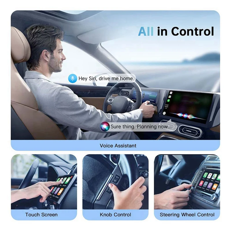 

【Лист-Личность!】Беспроводной адаптер Carplay 2 в 1, проводной к беспроводному адаптеру, автомобильный AI Box Plug & Play, мини-автомобильный игровой адаптер, черный