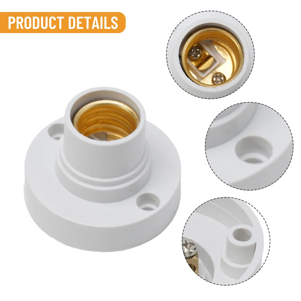 10Pcs E14 Light Bulb Holder Base Fitting Screw Cap LED Light Socket White Lamp Fixing Adapter Converter 100-230V