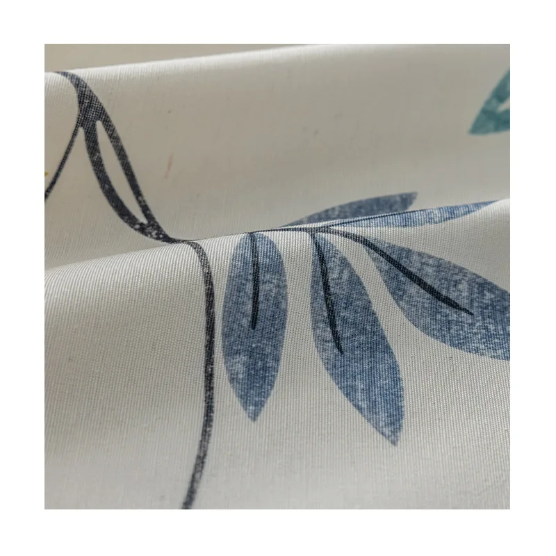 

American Leaf Simple Polyester-cotton Printed Semi-blackout Window Curtains for Living Dining Room Bedroom Study Hotel Apartment