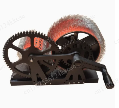 Portable Foldable Hand Crank Fiber Carder - Needle Comb Clamp Wool Blending Tool for Pet Hair Felting & Spinning