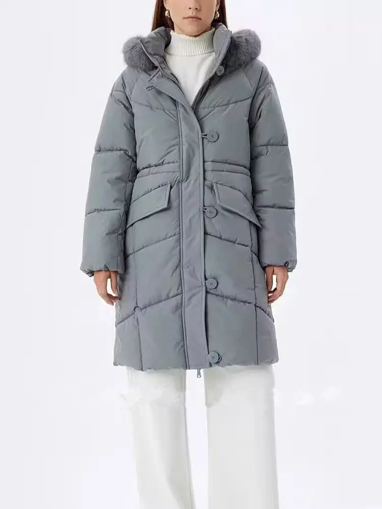 Winter New Women's Down Cotton Jacket Windproof Hooded Warm Slim Fit Cotton Jacket