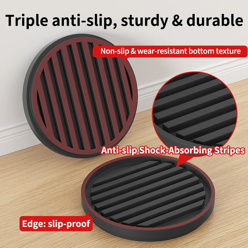 وسادات أثاث مستديرة سوداء اللون مضادة للانزلاق: مقاومة للاهتراء، مقاومة للخدش، زيادة/قطع/قابلة للتكديس - للأرائك والطاولات والكراسي #2