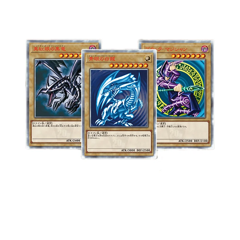 3Pcs/set Anime Yu-Gi-Oh! Diy Self-Control Ocg Blue-Eyes White Dragon Red-Eyes Black Dragon Dark Magician Game Collection Cards