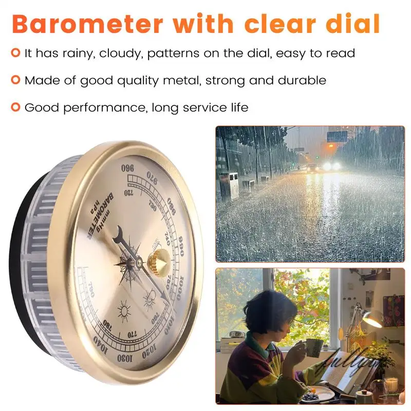 Полный 70 мм атмосферный домашний барометр, инструмент для прогнозирования погоды, анероидный барометр, манометр газа