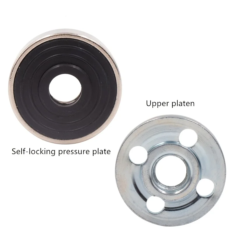 2PC Angle Grinder Lock Plate Set - Steel w/Rubber Gasket, Anti-Slip Flange Nut, Universal for Grinders & Hole Openers