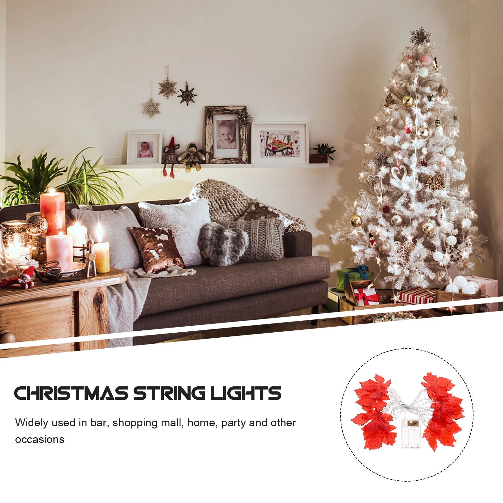 

Halloween Maple Leaf String Lights Christmas Decor Outdoor Plastic Thanksgiving Day