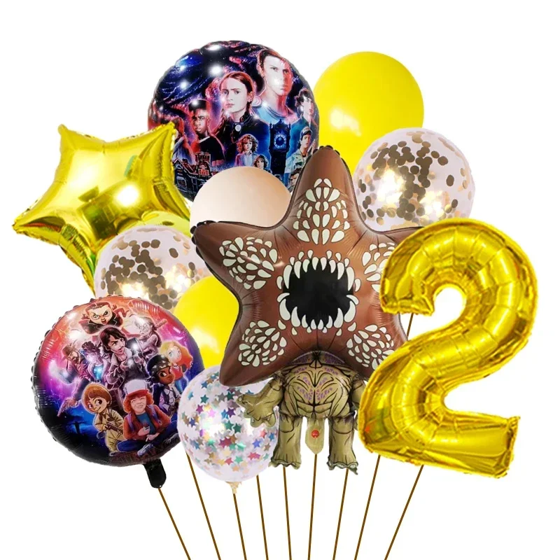 1 Set Cartoon 'Seltsame Geschichte' Folienballons, Fleischfressende Blumen Festivaldekoration, Latex Geburtstagsparty Ballons, Weihnachtszubehör – Detail 2