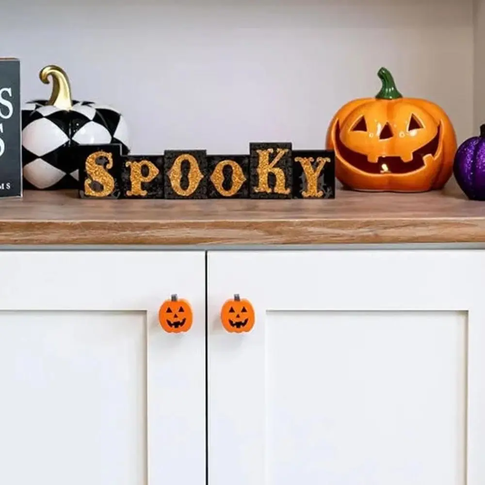 

for Dresser Drawers Pumpkin Door Knobs Easy to Install Halloween Decoration Halloween Pumpkin Cabinet Handle Reusable