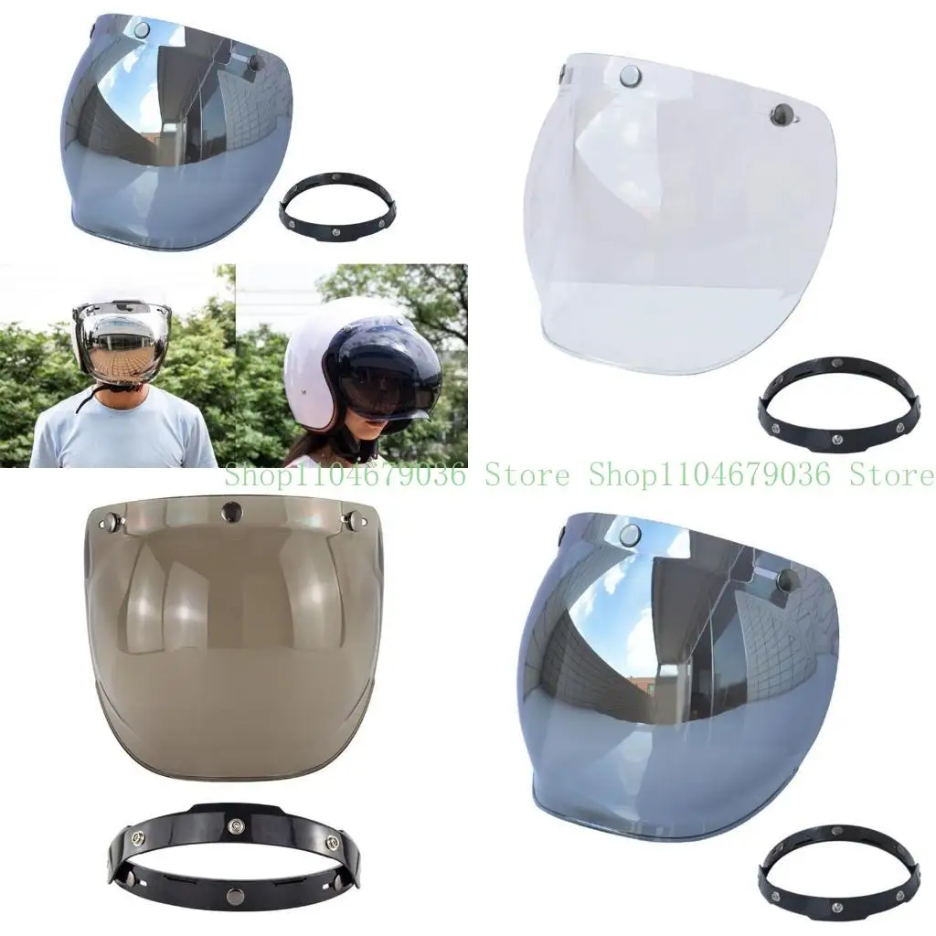 

652F Universal 3-SNAP BUBLE SHIELD-для мотоцикл с открытым лицом.