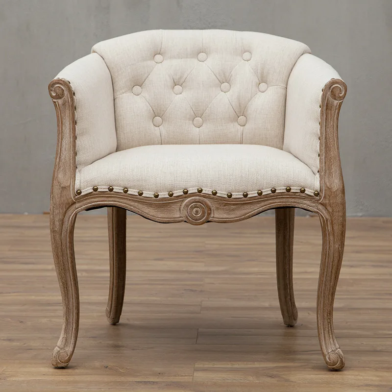 Leisure Sofa Chair Solid Wood Antique Study  European Hotel Dining  American Desk Single Balcony