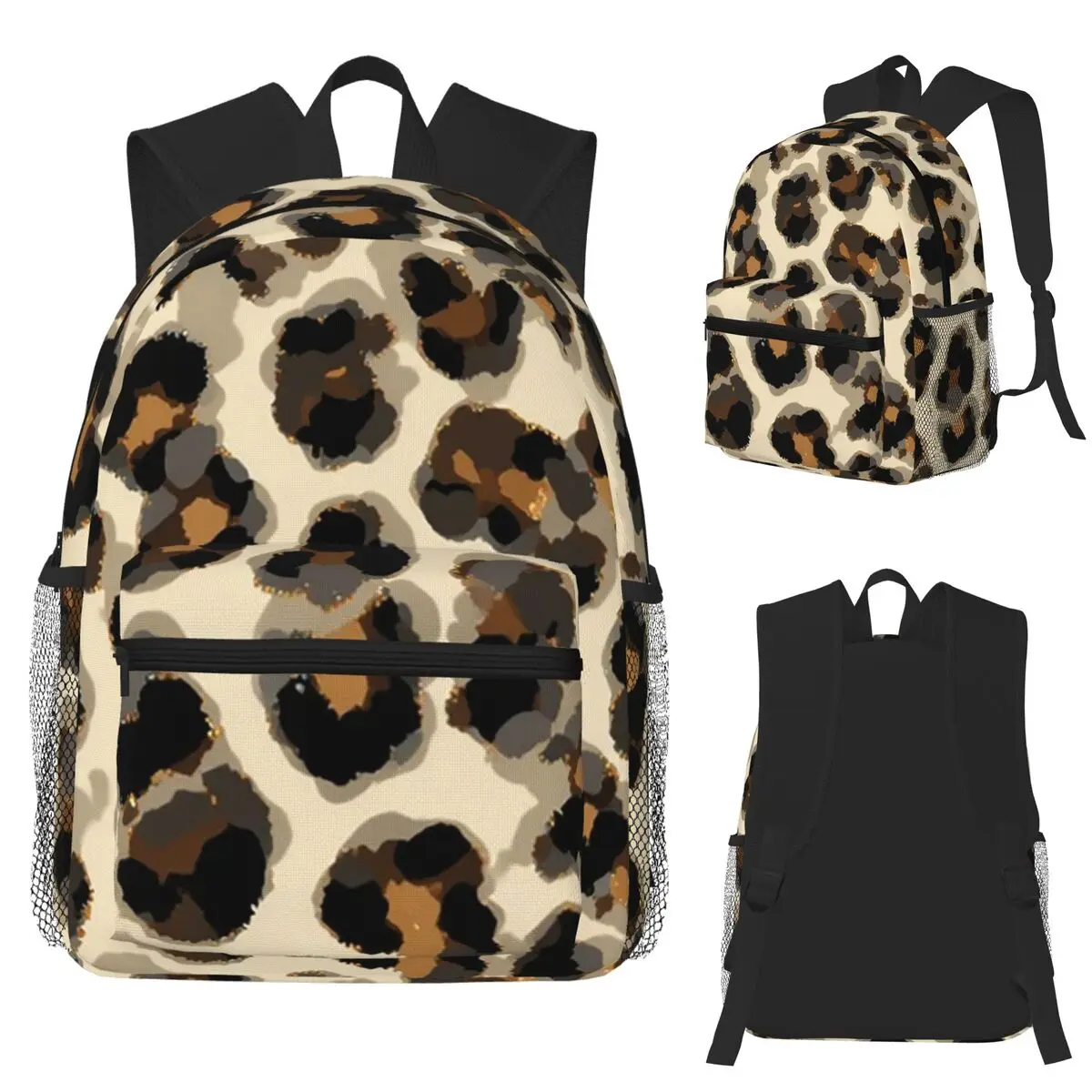 

Leopard Pattern Student Backpack School Bag Hiking Travel Daypack for Boys Girls Fashion Bookbag Shoulder Bags