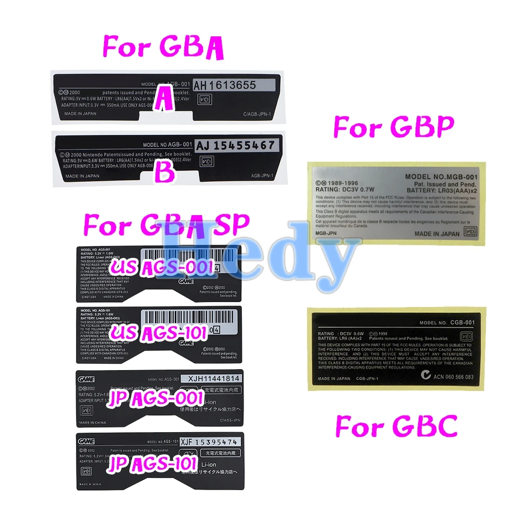 5 шт. новые этикетки, сменные наклейки для Gameboy Advance SP, цвет для GBA GBA SP GBC GBP, игровая консоль 5 шт. новые этикетки, сменные наклейки для Gameboy Advance SP, цвет для GBA GBA SP GBC GBP, игровая консоль