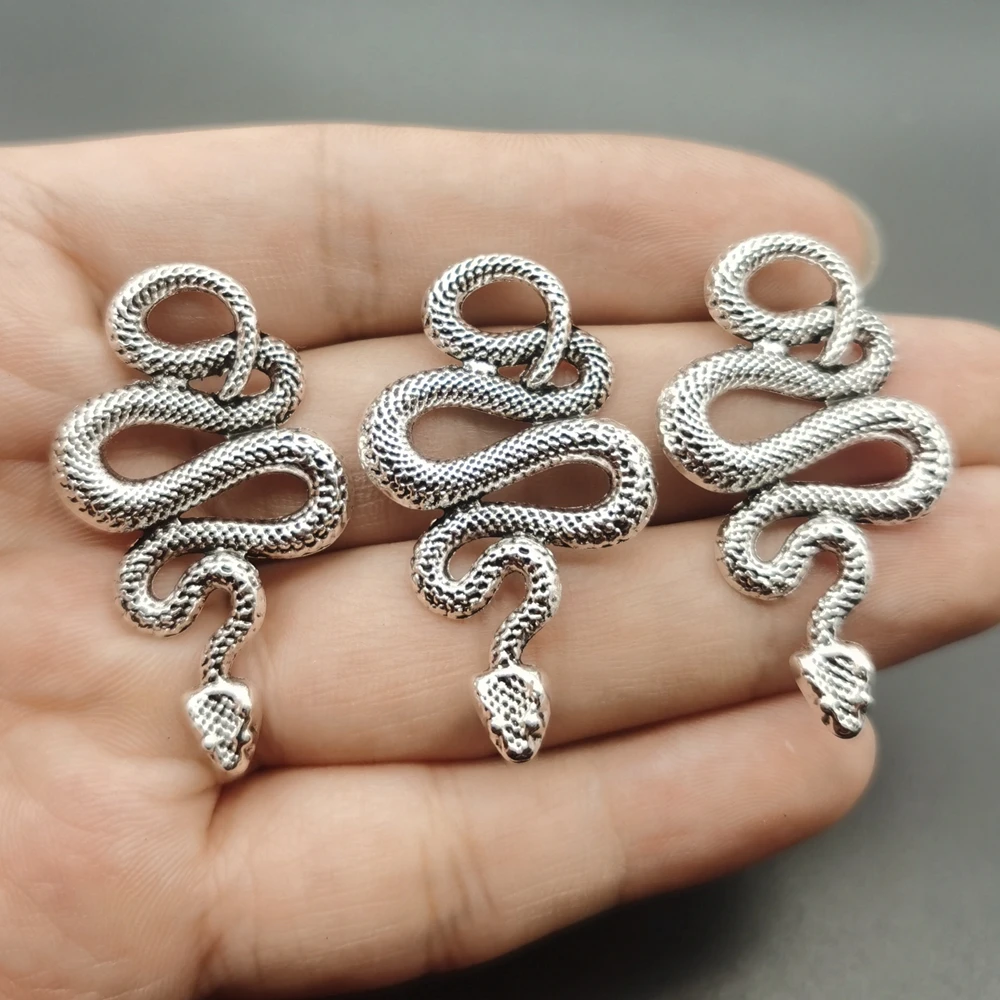 5pcs 43x25mm Rainbow Snake Charms,Cobra Charms, Animal Charms, Jewelry Making, DIY Pendant Handmade Craft Accessories