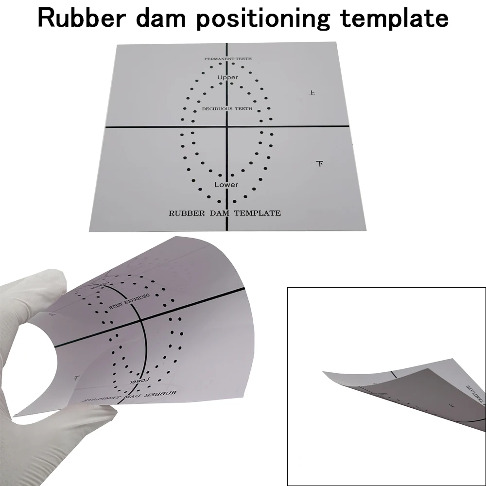 Dental Rubber Dam Punch Hole Positioning Board Barrier Template Dental Lab Instrument Dental Plastic Rubber Dam