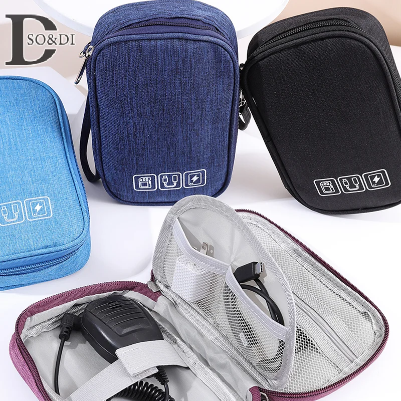 Portable Cable Organizer Storage Bag For Power Bank Digital Cable Case Earphone Oxford Cloth Earphone Holder Case