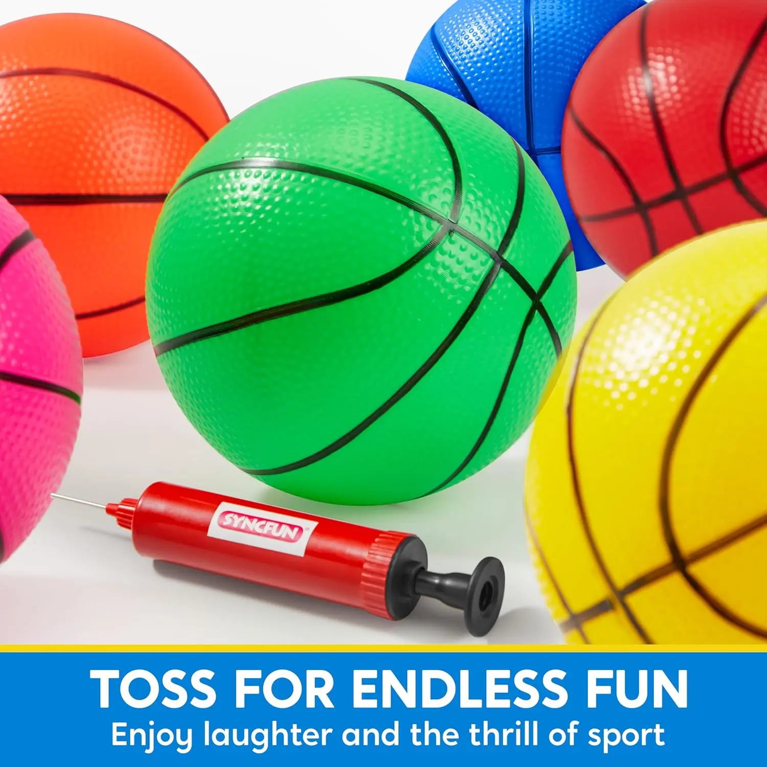 JOYFY 6 pezzi mini palloni da basket da 5 pollici palline colorate per canestro da basket palla di gomma gonfiabile giocattoli per i più piccoli regalo