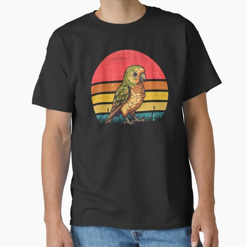

Conure Vintage Retro Sunset 1126 Pet bird Gift T shirt for man Large size Tops Funny parrot Graphic Printed clothes