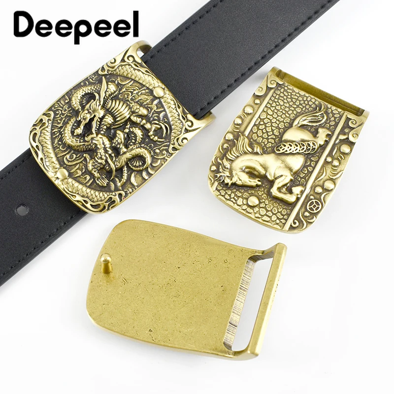 

1Pc 39/40mm Pure Brass Belt Buckles Stainless Steel Men WaistBand Buckle for 37-38mm Belts Head DIY Leather Craft Accessories
