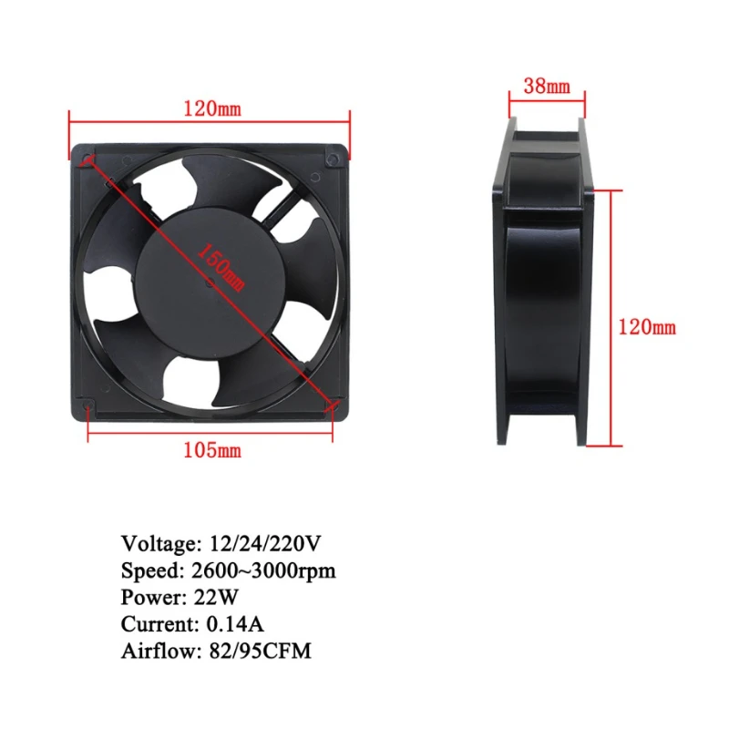 

Маленький конденсаторный вентилятор переменного тока 220 В для холодильника с морозильной камерой, промышленный корпус, охлаждающий вентилятор 120 мм, 150 мм, 180 мм