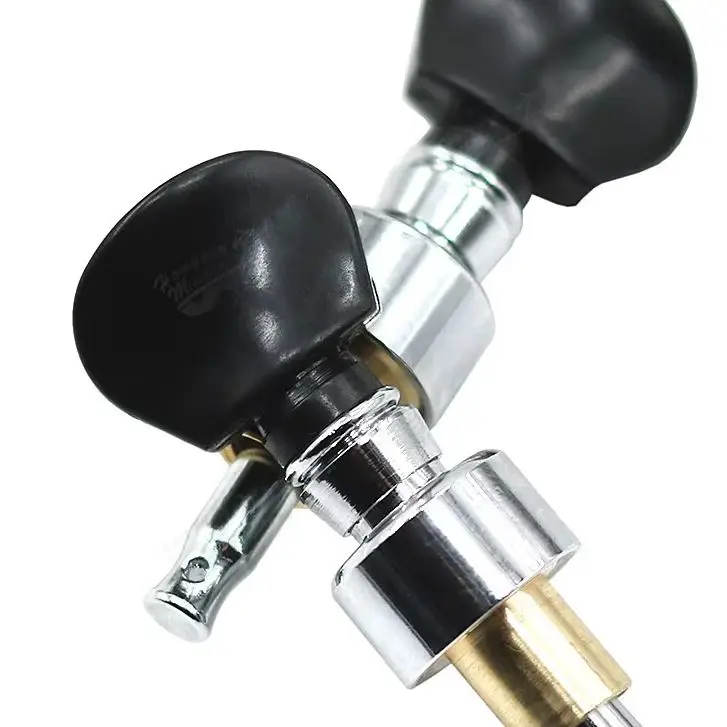 6Pcs Auto-Locking Banjo Tuners Machine Heads, Chrome Plated Guitar Tuning Pegs with Black Buttons for Banjo & Acoustic/ Electric