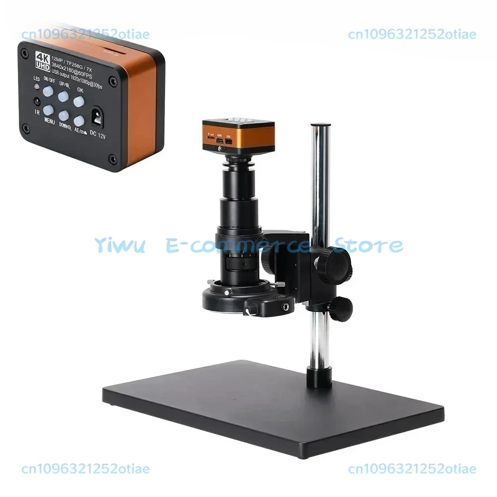 

Real 4K UHD 60FPS Microscope Camera 180X Parfocal Lens Industrial Electronic Digital Microscope