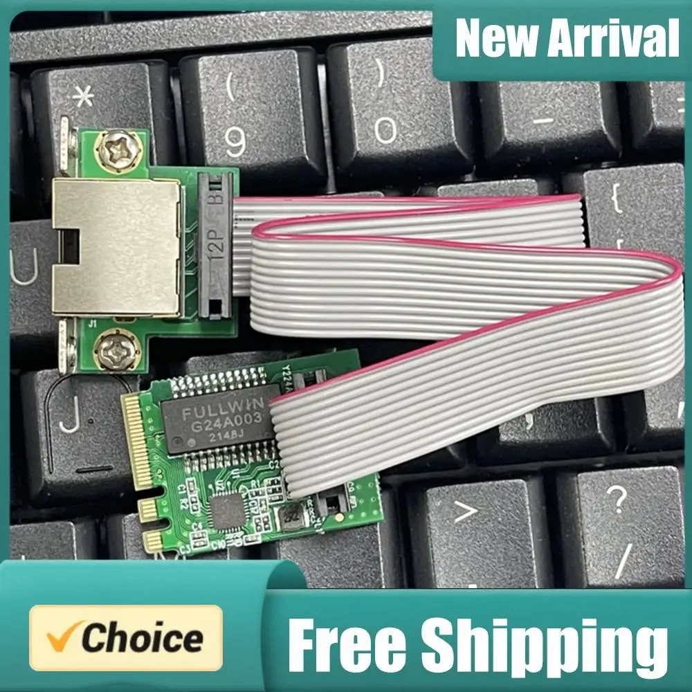 M.2 Network Card 10/100/1000Mbps Gigabit LAN Card Single Port RJ45 M.2 A+E Ethernet Adapter RTL8111H Chip for Windows Linux