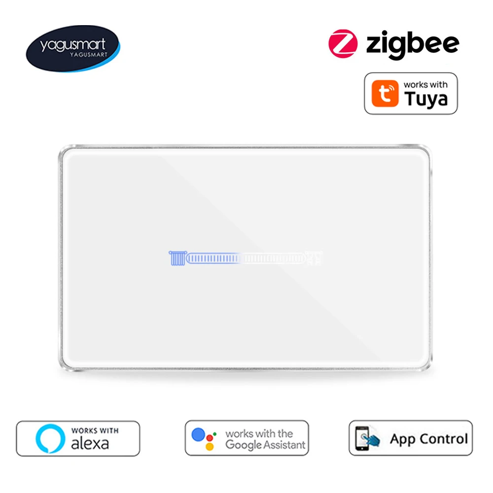 Yagusmart Zigbee Smart Curtain Switch for Roller Shade Motor Touch Panel EU US Work with Tuya Alexa Google Home Timer Control