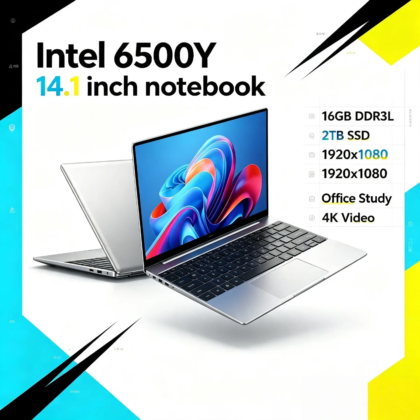 Intel 6500Y 14.1 Inch Ultra Light Laptop 2C4T 1.1 3.4GHz 32GB RAM 2TB PCIe SSD 5000mAh Backlit Fingerprint V30 Max A1