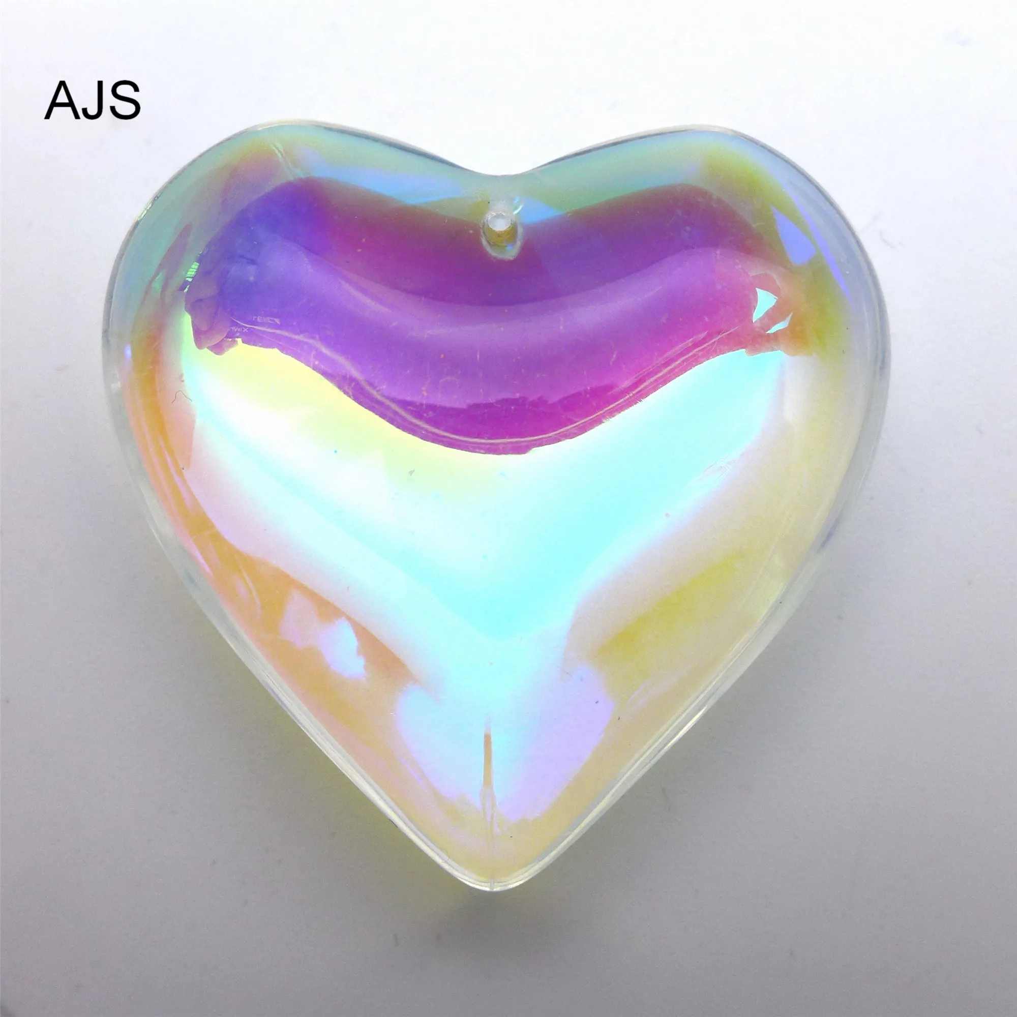 6pieces 43MM Crystal Smooth Heart Love Pendants Earrings Lamp Glass Hanging Beads AB Rainbow Chandelier DIY Free Shipping