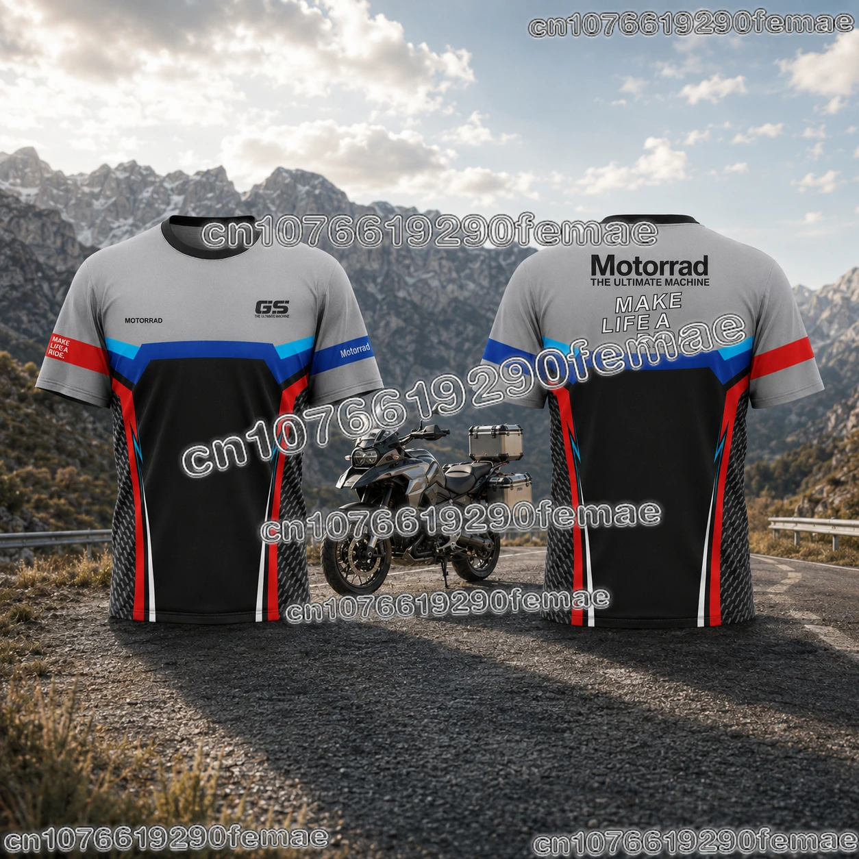 2026 New GS Adventure Motorrad Short Sleeve Riding Apparel T-Shirt, Summer Outdoor Motorcycle Off-Road Adventure Travel Top
