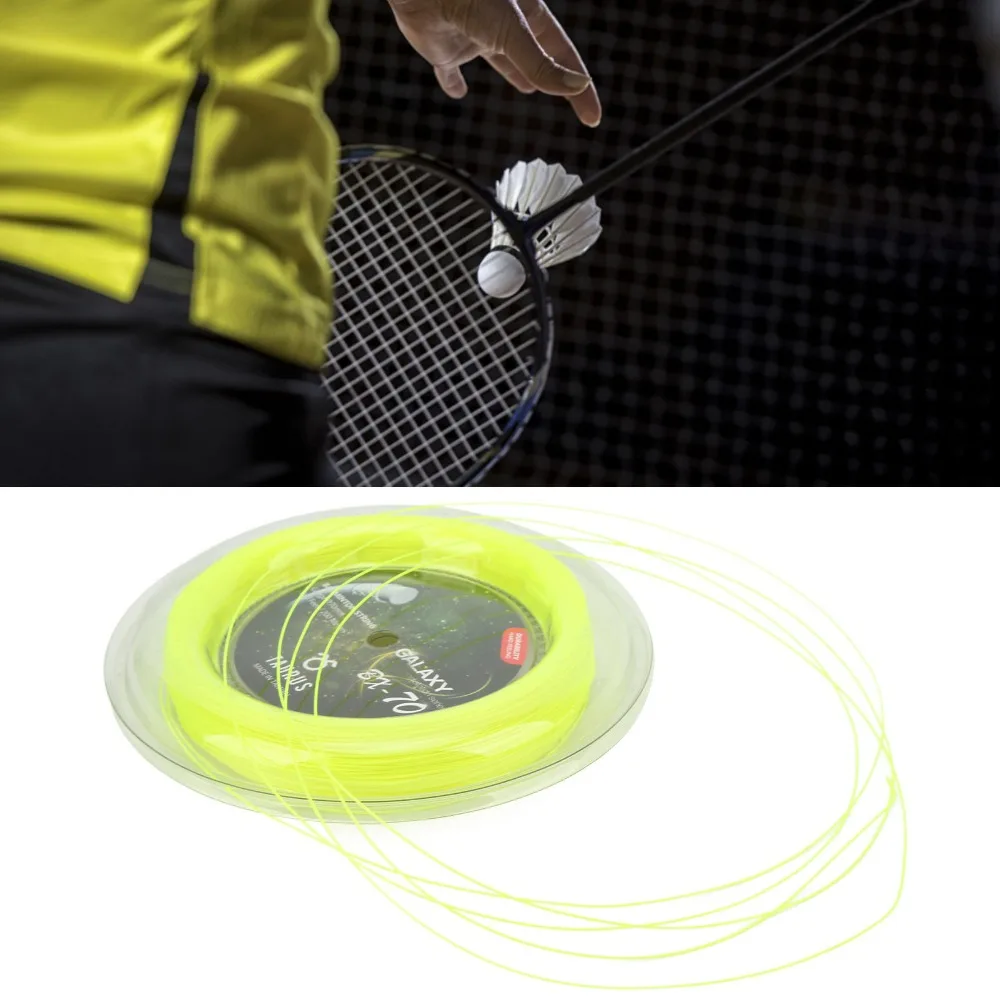 200M Badminton Racket String Elastic 0.7mm Badminton Racket Line Durable Yellow Badminton Racquet Restringing