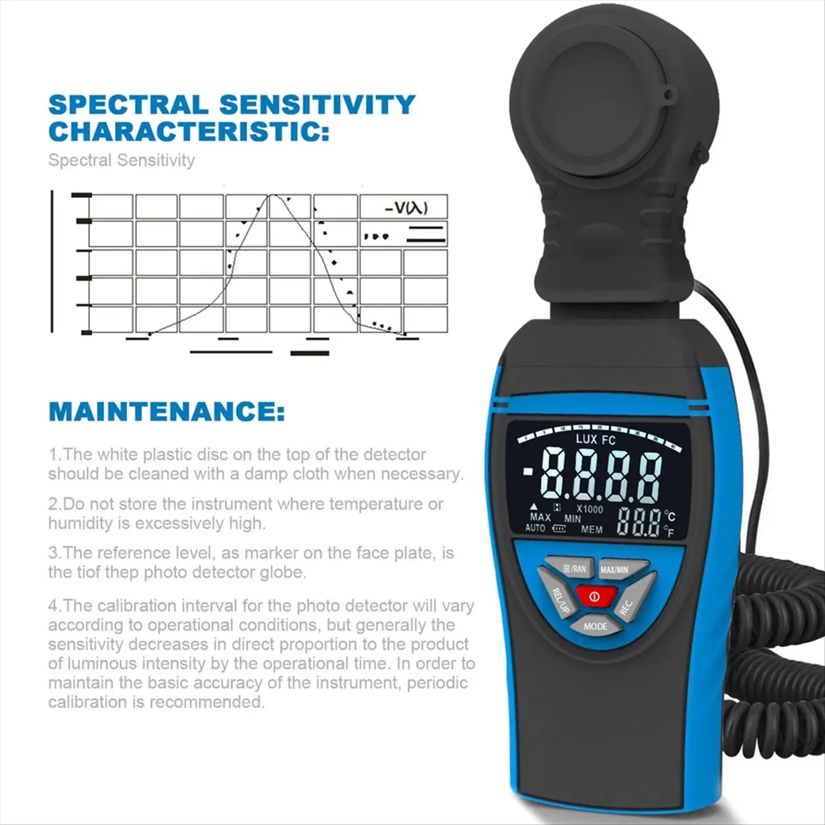 

* Портативный цифровой измеритель освещенности ESTR, диапазон 1-400 000 люкс, тестер фотометров, мониторинг освещенности роста растений