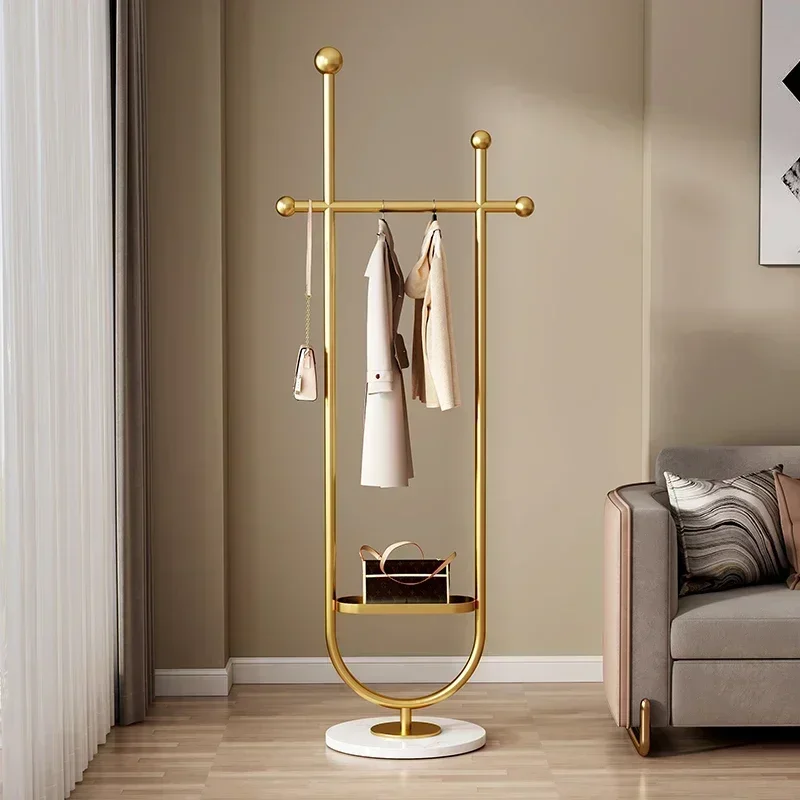 Gold Metal Clothes Rack Entrance Boutique Living Room Clothes Rack Stand Hanger Shelving Burro Ropa Perchero Nordic Furniture