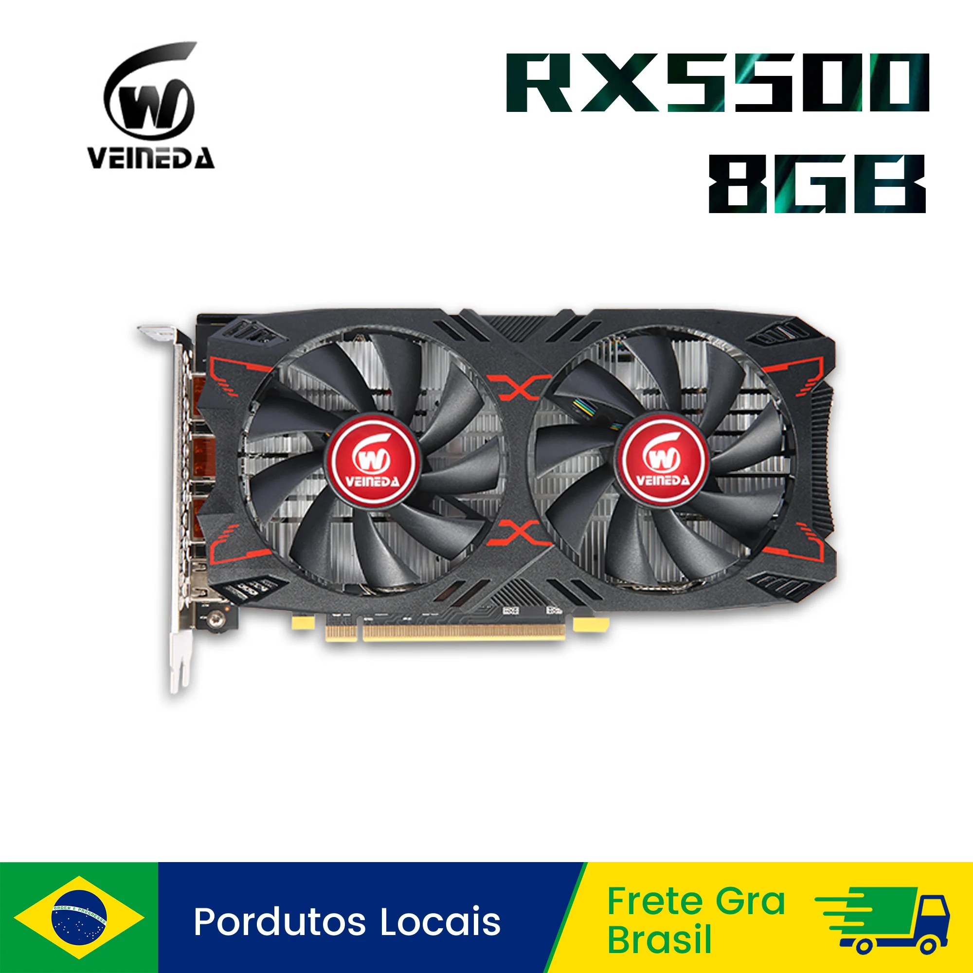 Veineda  Graphics Card  RX5500XT 8G Gaming Graphics Card 8GB 128Bit GDDR6 PCI-E 4.0×8 GPU Radeon rx5500xt 8gb game Video Card