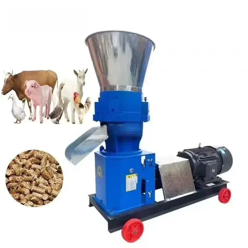 Home Use Farm Cattle Rabbit Pig Poultry Animal Chicken Food Feed Mill Pellet Making Granulator Pelletizer Processing Machine