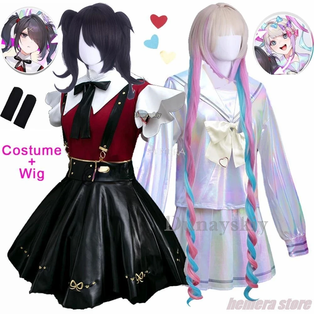 Game Needy Girl Overdose KAngel Cosplay Ame Lolita Costume Game NEEDY STREAMER OVERLOAD Cosplay KAngel Costume With Wig Set Gift