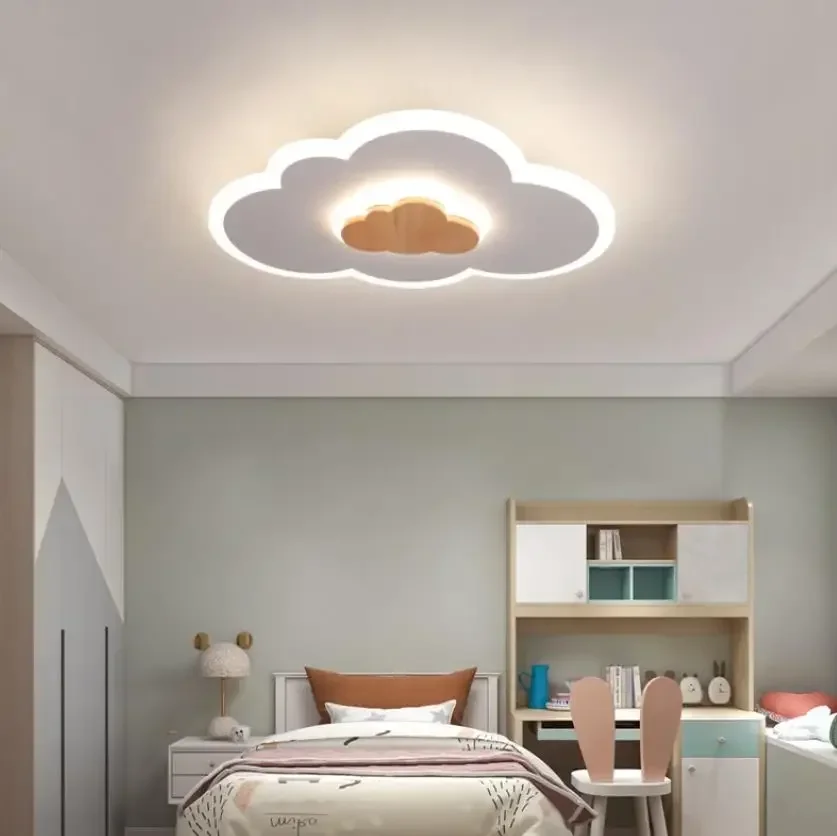 Bedroom lamp LED ceiling lamp creative boy girl cloud modern simple children's room study warm lamps