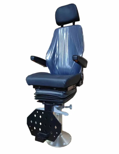 

Factory Direct Customized Marine Captain Seat with Height Adjustment and Pedal Helm Seat Damping Shipping Seating