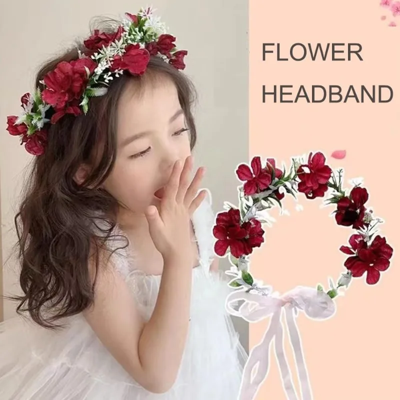 

1pc Women's Headband Flower Crown Mori Style for Beach Vacation Bridesmaids Halloween Hair Accessories Simulated Flowers