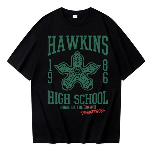 Imagen 2 del producto Camiseta Hawkins High School Hellfire Club surfista niño Pizza camiseta hombre mujer Harajuku manga corta cuello redondo camisa Casual regalo