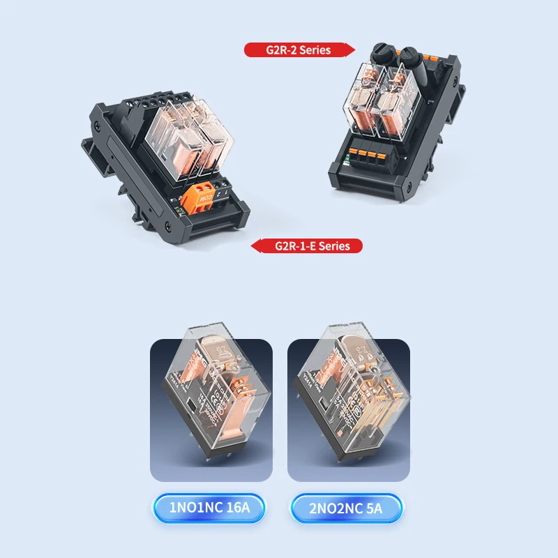 PNP/NPN Intermediate Relay Module G2R-1-E Control Module DC 24VDC One Open One Closed 16A 8/16 Way Screw Type Spring Inline