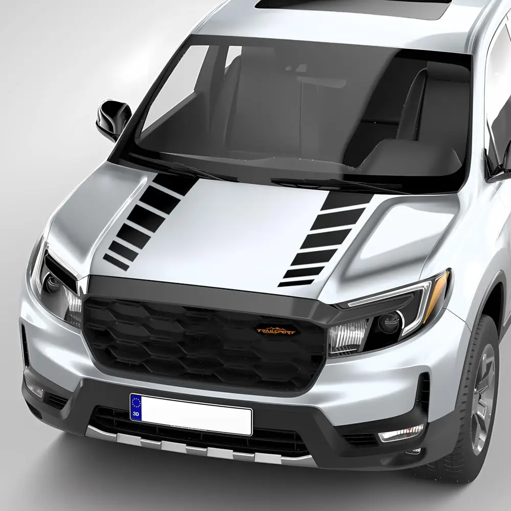 Decal Sticker Vinyl Car Hood Bonnet Racing Stripes Kit Graphics Compatible with Honda Ridgeline YK2 YK3 2017 - Present